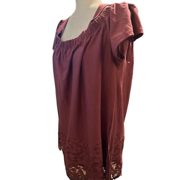 Lane Bryant Burgundy Off the Shoulder Lace Detail Blouse, Plus Size 18/20 - Picture 1 of 3